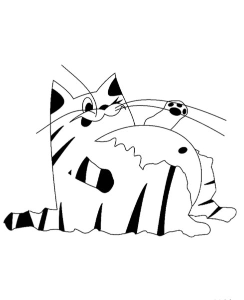 Раскраска прикольные котики