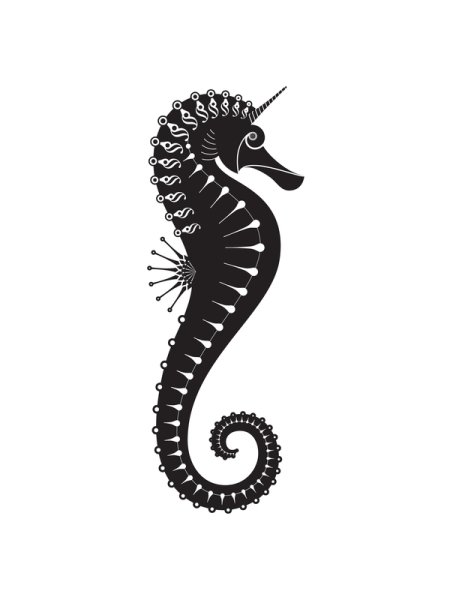 Морской конь шаблон