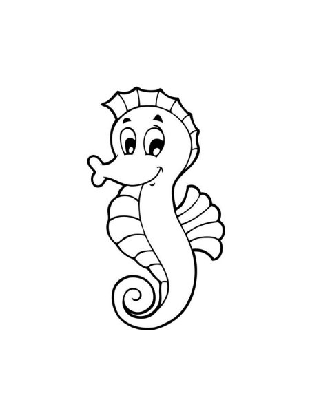Морской конек раскраска