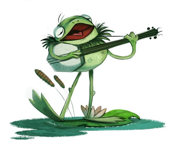 Смешная лягушка рисунок