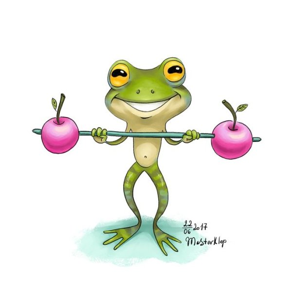 Смешная лягушка рисунок