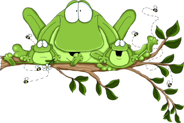 Лягушка прикольная рисованная