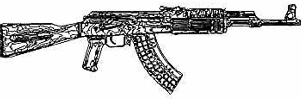 Автомат Калашникова чёрно белые