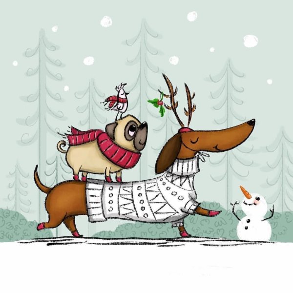 Забавные открытки на новый год