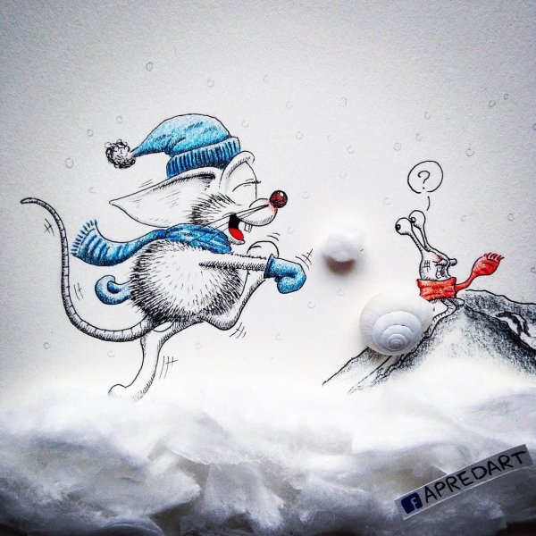 Прикольные новогодние рисунки