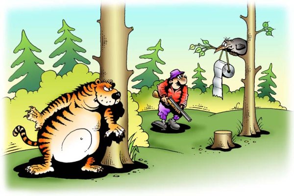 Карикатуры про охоту и охотников