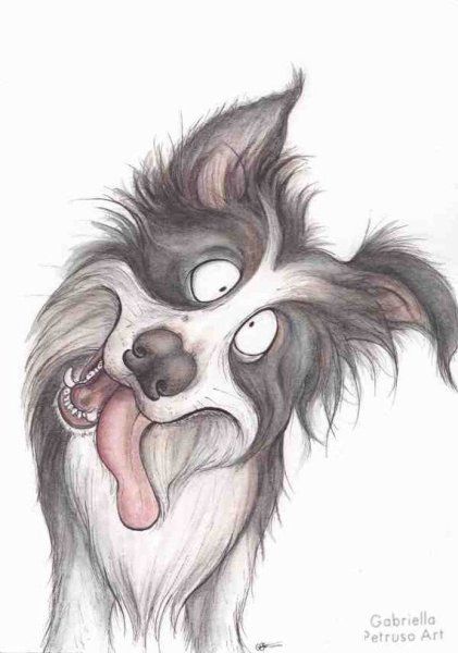 Смешная рисованная собака