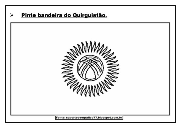Флаг Кыргызстана раскраска для детей