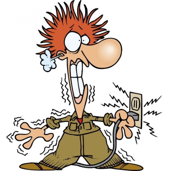 Карикатура на электрика