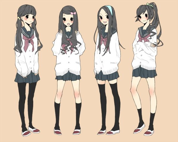 Мультяшная девочка с большими глазами