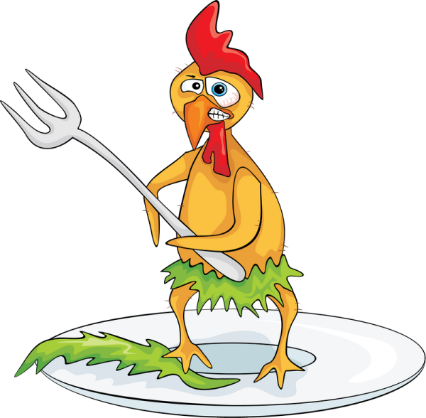 Смешная мультяшная курица