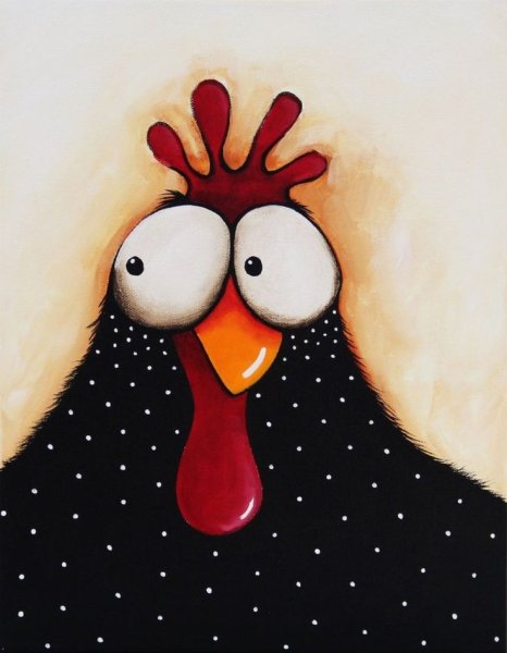 Смешная курица арт