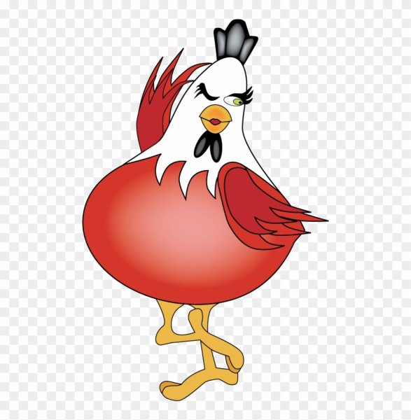 Смешная нарисованная курица