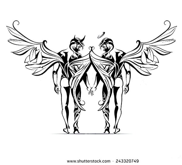 Тату Близнецы знак зодиака эскизы