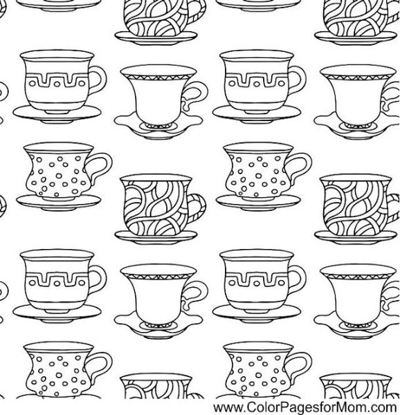 Кружки, тарелки с узорами и орнаментом черно белые