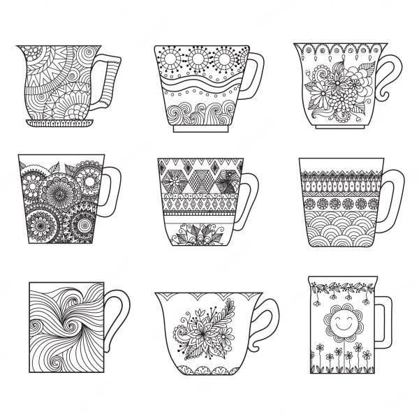 Чашка с орнаментом рисунок