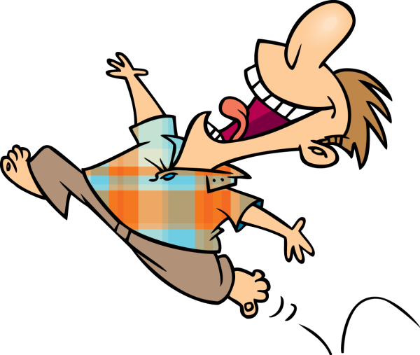 Мультяшный человек радуется