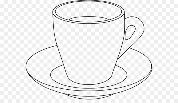 Раскраска чашка с блюдцем