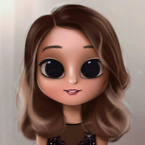 Мультяшная девочка с крупными глазами