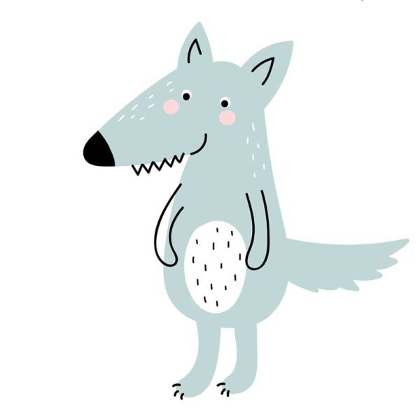 Волк нарисованный смешной