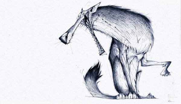 Карикатурный волк