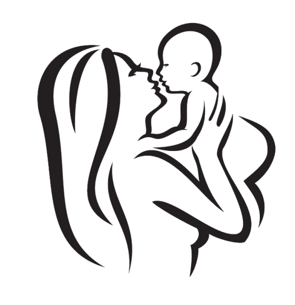 Трафарет матери и ребенка