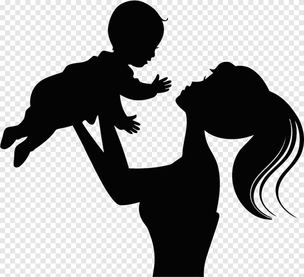 Мать и дитя силуэт