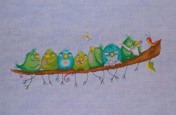 Веселые птички вышивка