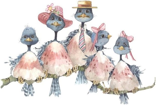 Пернатый народец художница Carolyn Shores Wright