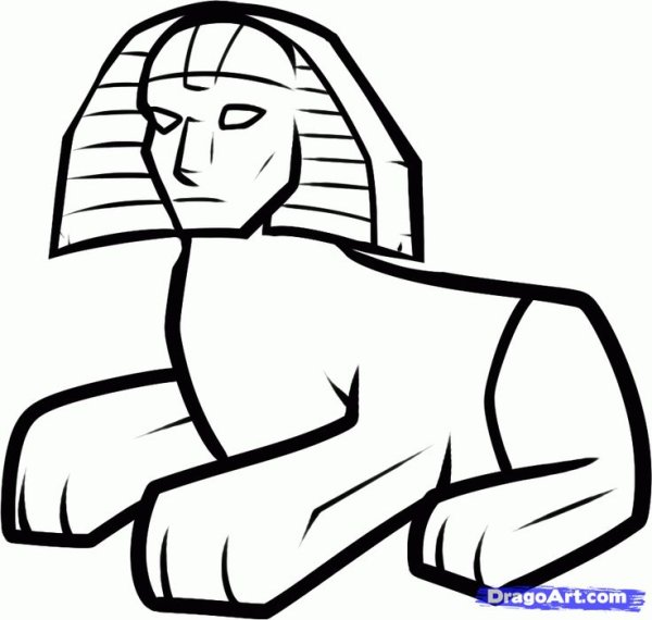 Сфинкс статуя в Египте рисунок