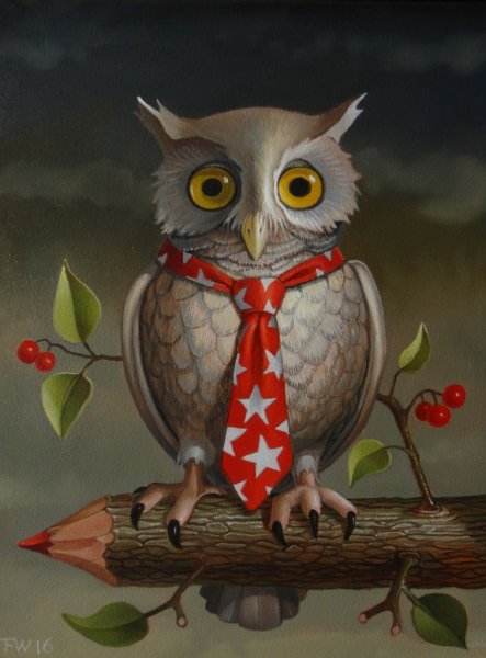 Смешная Сова рисунок