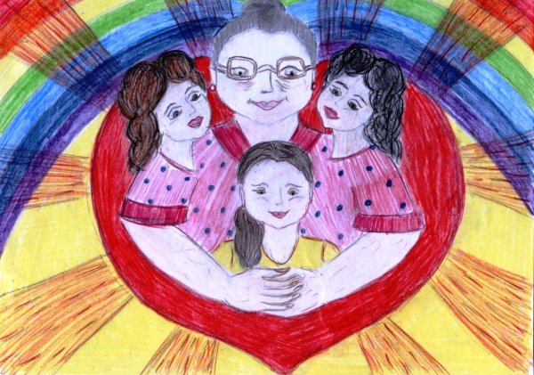Детские рисунки семьи