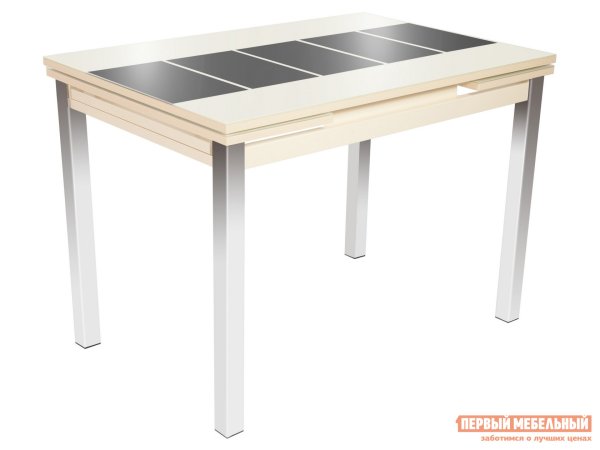 Стол Аврора Шанхай каре молочный/коричневый