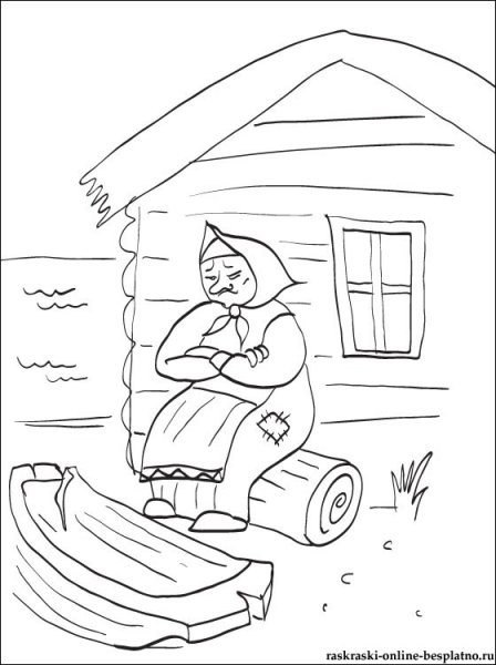 Раскраски к сказке Пушкина о рыбаке и рыбке