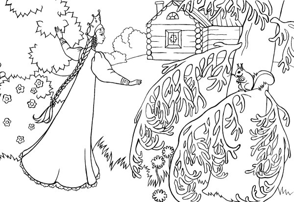 Сказка о мёртвой царевне расскраска