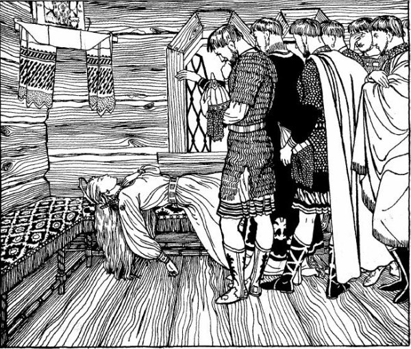 Сказка о мёртвой царевне и семи богатырях раскраска