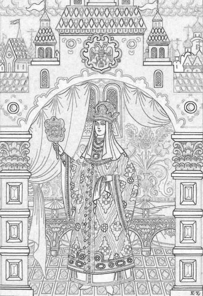 Иллюстрация к сказке сказка о мертвой царевне и 7 богатырях