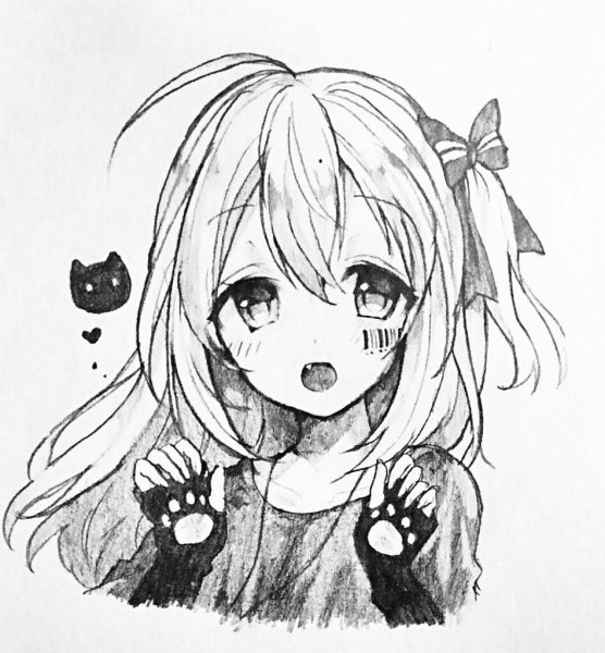 Аниме рисунки чб для срисовки