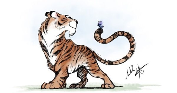 Веселые иллюстрации тигра