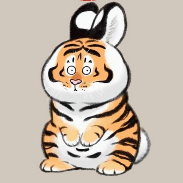 Пухлый тигр японский милый