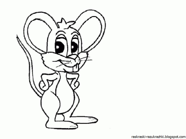 Крыса чб рисунок