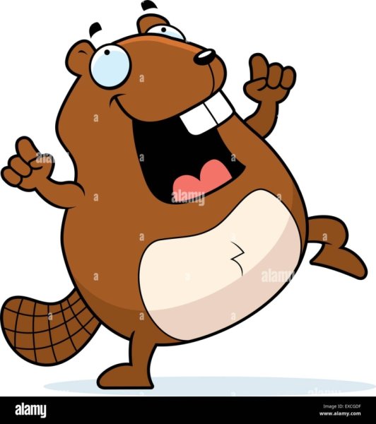 Бобер смешной мультяшный