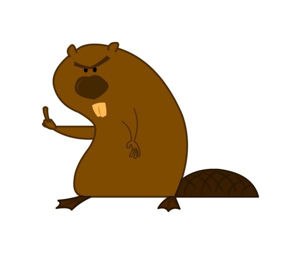 Смешной бобёр нарисованный