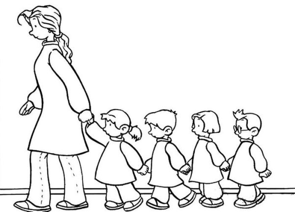 Воспитатель раскраска для детей