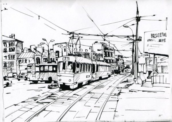 Трамвай раскраска