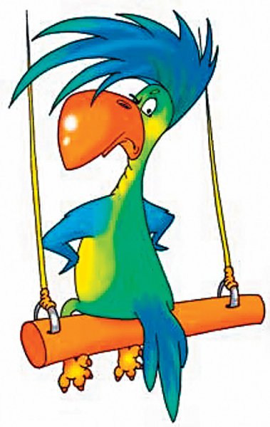 Попугай смешной рисунок