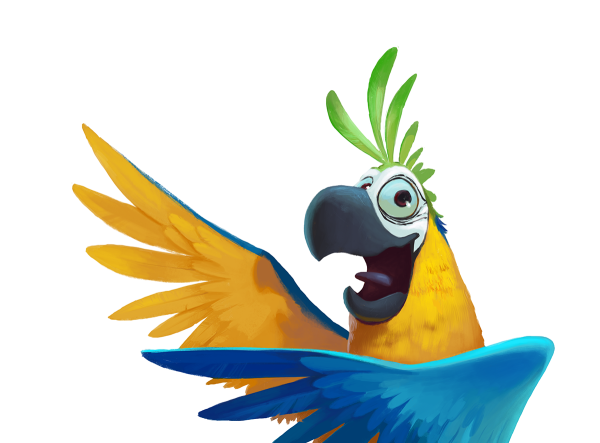 Смешные мультяшные попугаи