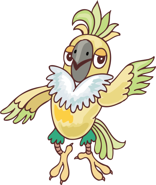 Попугай мультяшка