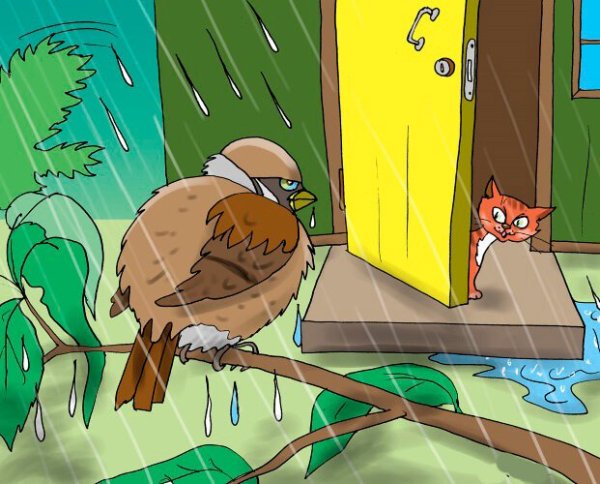 Воробей карикатура