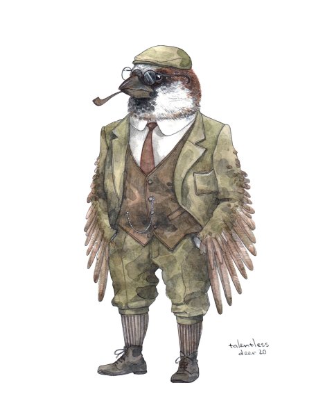 Воробей арт